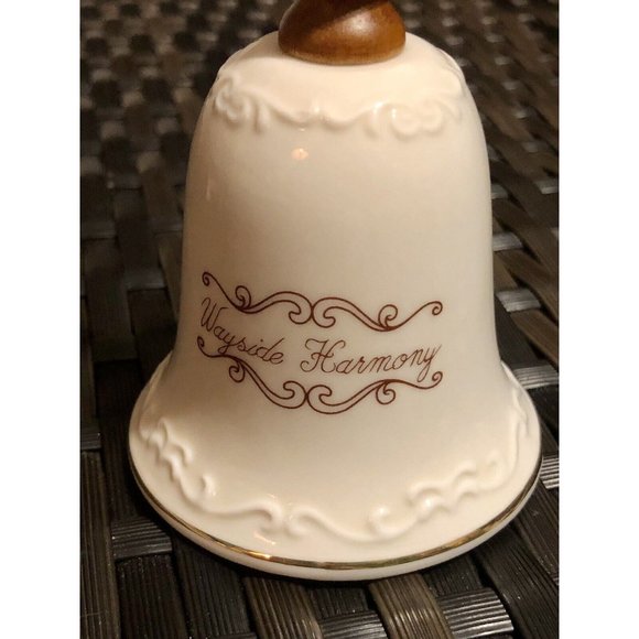 Vintage M.J. Hummel "Wayside Harmony" Porcelain Bell w/Wooden Handle - Picture 3 of 8